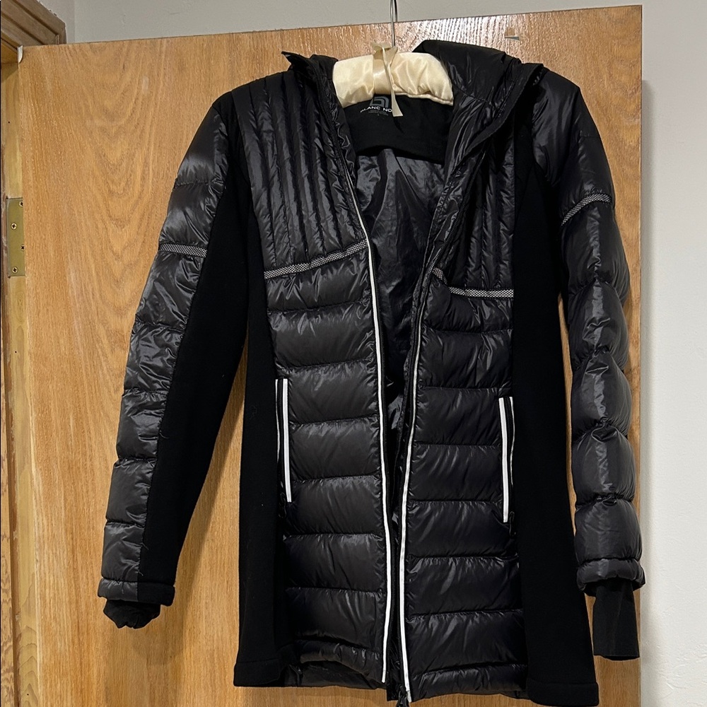 blanc noir Black Jacket with Logo Detail